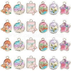 24 Stück 6 Arten Legierung Emaille Anhänger&nbsp;ENAM-TA0003-27