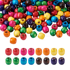240 pièce de perles en bois d'érable naturel teintées en 8 couleurs&nbsp;WOOD-CD0001-06B-LF