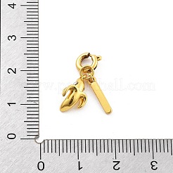 Pendentif décoratif en forme de fruits en laiton et strass&nbsp;HJEW-P020-01G-G
