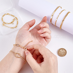 6 Stück 6 Stile Messingkettenarmbänder für Frauen&nbsp;BJEW-PH0004-50