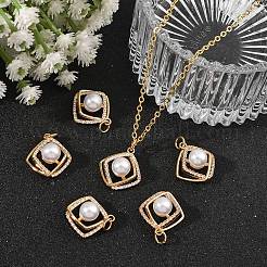 Pendentifs en laiton Shegrace pavés de zirconiums cubiques transparents&nbsp;XGRQ4D319-662G