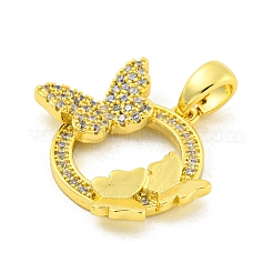 Pendenti in zirconi cubici trasparenti in micro pavè di ottone&nbsp;KK-P263-03C-G
