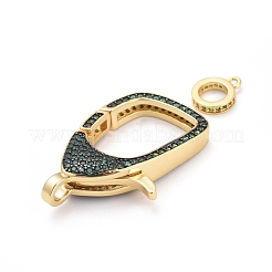 Fermoir pince de homard en laiton avec zircone cubique de micro pave&nbsp;ZIRC-F110-94G-02