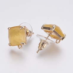 Facettierte Ohrstecker aus Glas&nbsp;LS-GLAA-F084-C04