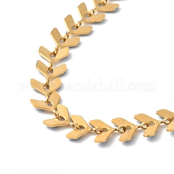 Bracelet chaînes à maillons épis de blé en émail&nbsp;BJEW-P271-02G-08