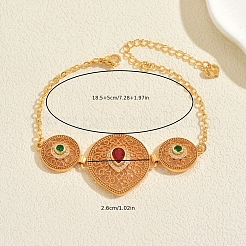 Messing-Mikropavé-Kubikzirkonia-Gliederarmbänder für Damen&nbsp;DT8176