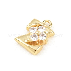 Breloques en laiton zircon cubique transparent&nbsp;KK-Z151-18G-Z