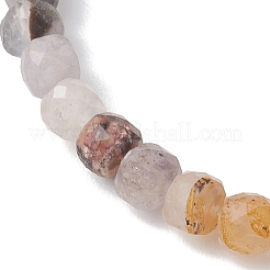 Pulseras elásticas de cuentas de cubo de fluorita natural para mujer&nbsp;BJEW-JB13175