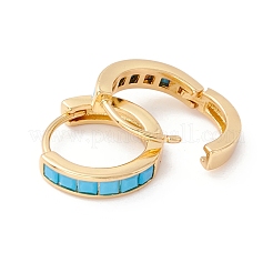 Orecchini a cerchio huggie con zirconi cubici placcati oro reale 18k per ragazze donne&nbsp;EJEW-I260-13G-NR