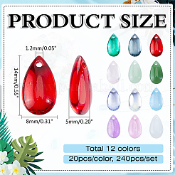 240pcs 12 Farben handgemachte Bunte Malerei-Anhänger&nbsp;LAMP-ME0001-27
