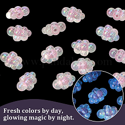 35pcs perles acryliques irisées arc-en-ciel placage uv&nbsp;PACR-PA0001-23A