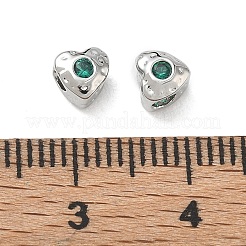 Grüne Zirkonia-Perlen aus Messing&nbsp;XGRQ4H283-681P-A