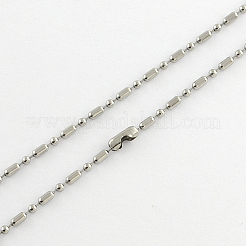 Fabrication de colliers à chaîne à billes en acier inoxydable 304 résistant au ternissement&nbsp;LS-NJEW-R225-04