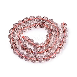 Brins de perles de verre transparentes craquelées&nbsp;GLAA-Q108-02A-09