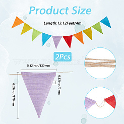 Wimpelfahnen Banner aus Leinen und Kordel&nbsp;DIY-WH20001-99G