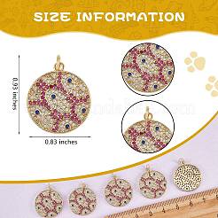 5pcs pendentifs en laiton micro pavé de zircone cubique écologiques&nbsp;KK-SZ0005-70