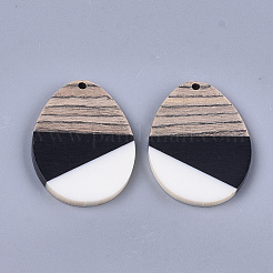 Colgantes de resina tricolor y madera de nogal&nbsp;X-RESI-S358-73B