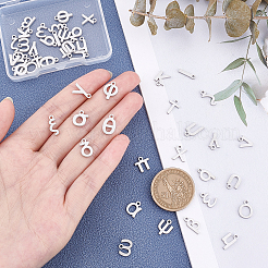 48 Stück 24 Buchstaben 304 Edelstahl-Charms&nbsp;STAS-PH0001-30