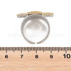 Anillos abiertos de acero inoxidable 304 con forma de cruz para mujer&nbsp;RJEW-L340-01GP