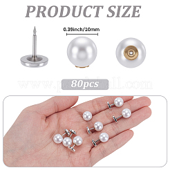 80 broche en plastique imitation perle anti-reflets&nbsp;JEWB-SP0001-12A