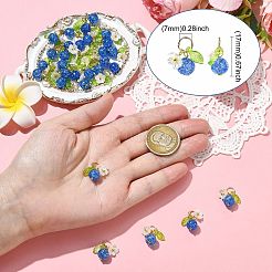 50 Stück Blumenanhänger aus Glas und ABS-Kunststoff mit Kunstperlen&nbsp;PALLOY-CJ00185