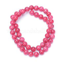 Brins de perles de pierres précieuses de jade persan teint naturel&nbsp;X-G-R271-6mm-XP08