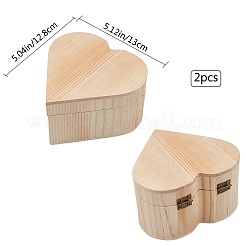 Boîte à bijoux en bois de pin non fini&nbsp;CON-WH0072-14