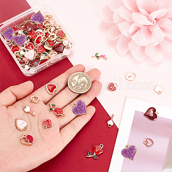 90pcs 15 Stil Legierung Emaille Charms charm&nbsp;ENAM-PH0002-36