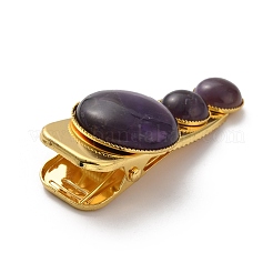 Natürliche Amethyst-Alligator-Haarspangen&nbsp;G-B042-03G-02