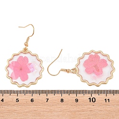 Ohrringe aus Legierung und getrockneten Blumen&nbsp;AL-Z001-03G