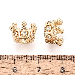 Perle di zirconi cubici trasparenti in micro pavè di ottone&nbsp;KK-T080-89G