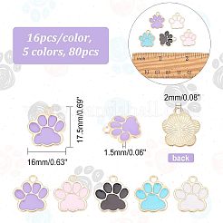80 pz 5 colori ciondoli in lega di smalto&nbsp;ENAM-FH0001-35