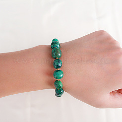 Armbänder aus ovalen Perlen aus natürlichem Türkis für Frauen&nbsp;FS-WG33916-02