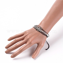 Bracelets de perles tressées en corde de polyester ciré&nbsp;BJEW-JB05065-03