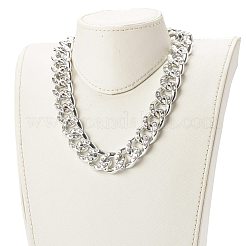 Colliers de chaîne gourmette en strass en plastique ccb&nbsp;NJEW-JN03560