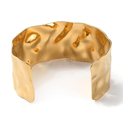Ionenplattierung (IP) 304 Edelstahl breites offenes Manschettenarmband für Frauen&nbsp;BJEW-F461-02G
