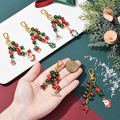 6 pendentif décoratif en alliage émaillé de Noël&nbsp;HJEW-SP0001-31