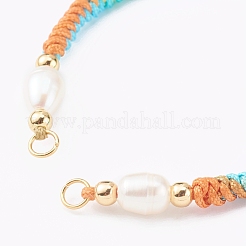 Fabrication de bracelets de perles tressées en fil de polyester teint par segment&nbsp;AJEW-JB00918-04