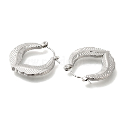 Pendientes de aro con plumas de acero inoxidable 304 para mujer&nbsp;EJEW-S227-63P