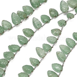 Rangées de perles sculptées en quartz vert fraise naturel&nbsp;GG-CBA0C95-E02-02