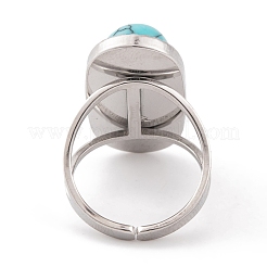 Ovale offene Manschettenringe aus Edelstahl 304&nbsp;RJEW-G314-06P