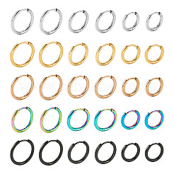30 pieza de 15 estilos de pendientes de aro de acero inoxidable quirúrgico 316L para niñas y mujeres&nbsp;EJEW-TA0001-11