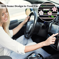 8 pieza de clips de ventilación de aire de coche de aleación de esmalte con flores de 2 colores&nbsp;HJEW-OC00102
