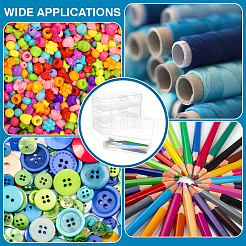 Mini boîtes de rangement à outils en plastique translucide avec couvercle à charnière&nbsp;CON-WH0086-170C
