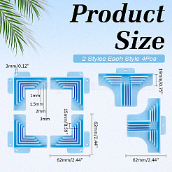 8 pz guide angolari in plastica per scatole in truciolato&nbsp;NDIS-WH0696-881B