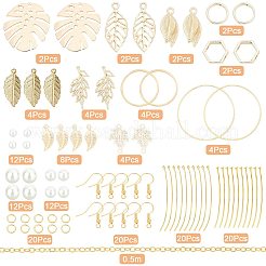 DIY-Sets zum Basteln von Ohrhängern mit Blättern und Perlen&nbsp;DIY-SC0016-50