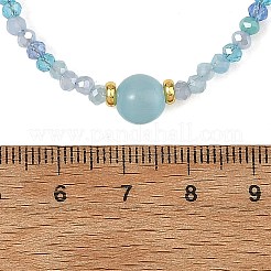 Halsketten mit 8 mm runden Katzenaugen- und AB-farbenen&nbsp;NJEW-JN06687