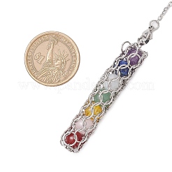 7 chakra rotondo ametista naturale e lapislazzuli e quarzo rosa e avventurina verde e quarzo tinto e corniola e citrino sintetico pendoli da rabdomante&nbsp;PALLOY-JF03658-02