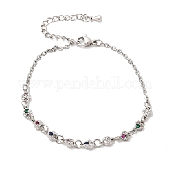 Micro ottone spianare Braccialetti di collegamento zirconi&nbsp;BJEW-H639-10P
