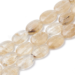 Perles café pastèque en verre de pierre brins, ovale, 18~18.5x13x6mm, Trou: 1mm, Environ 22 pcs/chapelet, 15.7 pouce